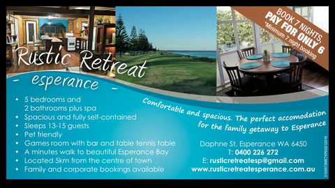 Rustic Retreat Esperance - Events Australia 33